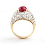 Ruby diamond gold band ring