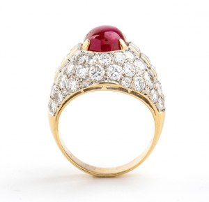 Ruby diamond gold band ring