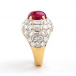 Ruby diamond gold band ring