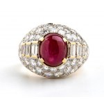 Ruby diamond gold band ring