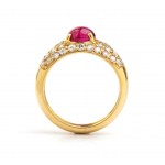 Diamond ruby gold ring