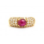 Diamond ruby gold ring