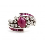 Gold ring with diamonds and rubies