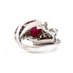 Gold ring with diamonds and rubies