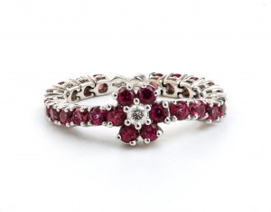 Bague en or semi-rigide rubis diamant