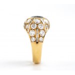 Blauer Saphir Diamant Goldband Ring