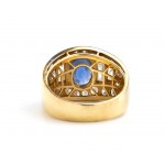 Modrý zafír diamantový zlatý prsteň