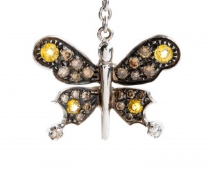 Goldanhänger-Ohrringe mit Diamanten und gelben Saphiren