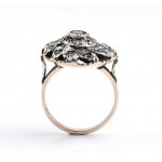 Diamantový safírový zlatý stříbrný prsten