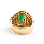 Emerald diamond gold band ring