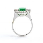 Emerald diamond gold ring