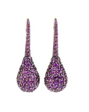 Pink sapphire drop earrings