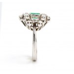 Emerald diamond gold ring