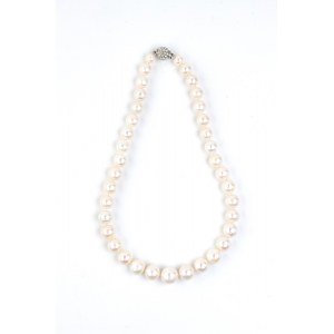 Pearl glass paste gold necklace