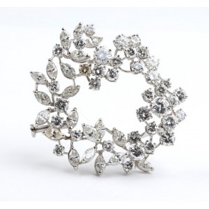 diamond garland gold brooch