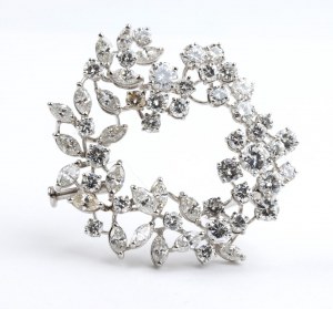 diamond garland gold brooch