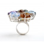 White gold ring with stones