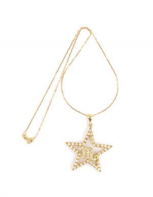 Collier en or avec pendentif en diamant symbole du zodiaque