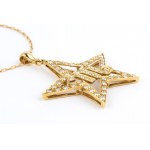 Gold necklace with zodiac symbol diamond pendant