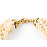 Blue topaz diamond pearl gold necklace