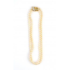 Collier diamant perle or