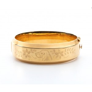 Rigid hoop gold bracelet