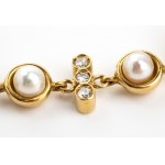 Gold bracelet with pearls, diamonds, and coins