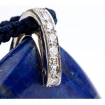 Lapislazuli diamond rock crystal gold pendant