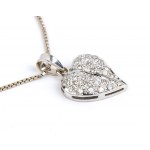 Collier en or avec un pendentif en diamant doré en forme de cœur