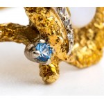 Zlatý prsten s perlami a diamanty