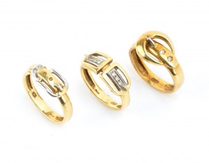 Lot of three gold rings