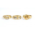 Lot of three gold rings