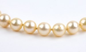 Diamond pearl gold necklace