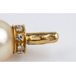 Collier diamant perle or