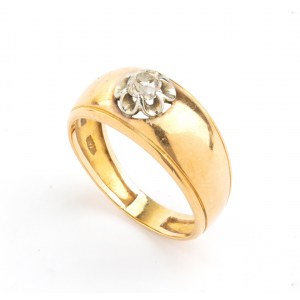 Zlatý prsteň so starým diamantovým brusom