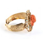 Mediterranean coral rigid gold bracelet
