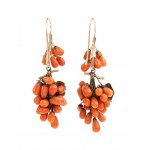 Mediterranean coral gold earrings