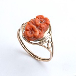 Mediterranean coral gold ring