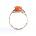 Mediterranean coral gold ring