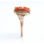 Mediterranean coral gold ring