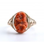 Mediterranean coral gold ring