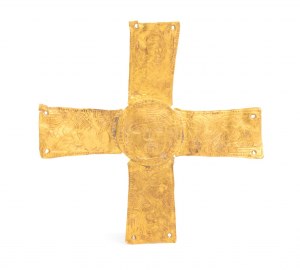 Gold archeological-style cross