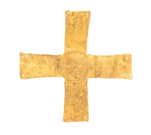 Złoty krzyż w stylu archeologicznym