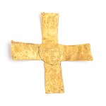 Gold archeological-style cross