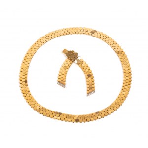 Gold and diamonds convertible necklace