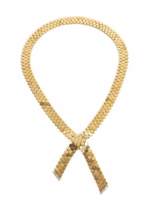 Gold and diamonds convertible necklace