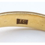 Polichromowana emaliowana złota broszka i pierścionek