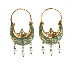 Enameled basket earrings - Sicily