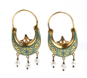 Enameled basket earrings - Sicily