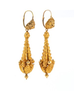 Gold pendant earrings